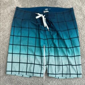 Old Navy Blue Geometric Board Shorts